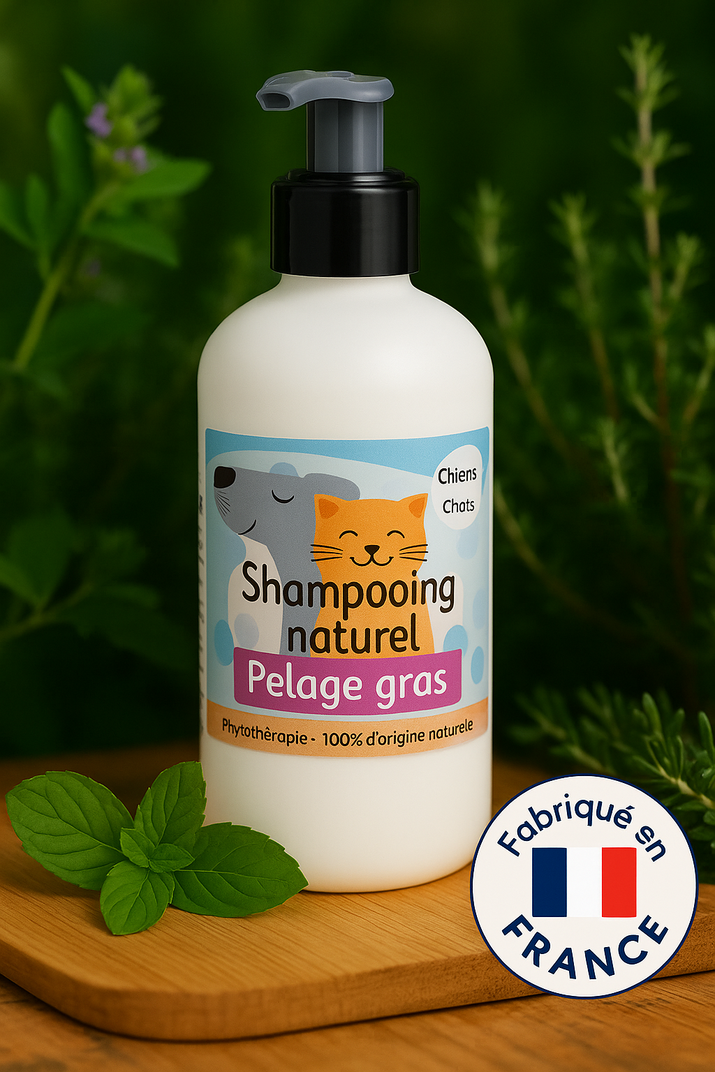 Shampoing naturel Chiens & Chats - Pelage Gras